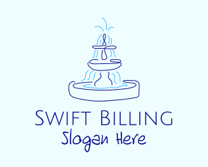 Blue Water Fountain logo design