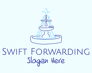 Blue Water Fountain logo design