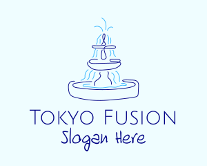 Blue Water Fountain logo design