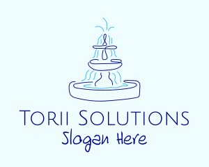 Blue Water Fountain logo design