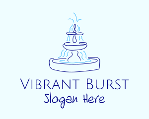 Blue Water Fountain logo design