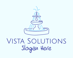 Blue Water Fountain logo design