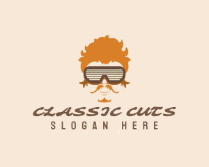 Barber Shop - Cool Retro Sunglasses logo design