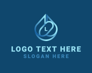 Fluid - Abstract Water Droplet logo design