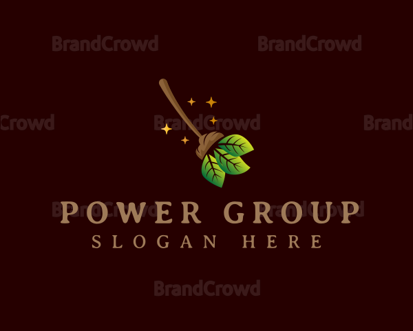 Leaf Nature Broom Logo