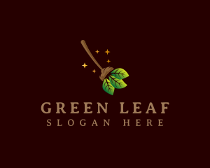 Leaf Nature Broom logo design