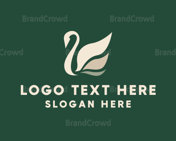 Organic Swan Bird Logo