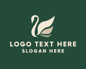 Pond - Organic Swan Bird logo design