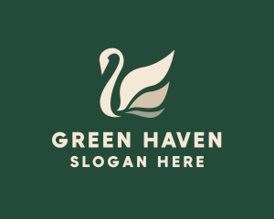 Organic Swan Bird logo design