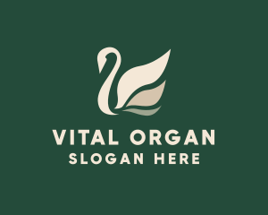 Organic Swan Bird logo design