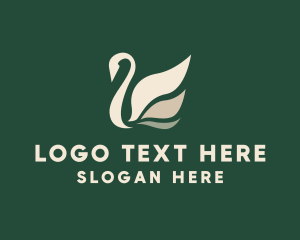 Leaf - Organic Swan Bird logo design