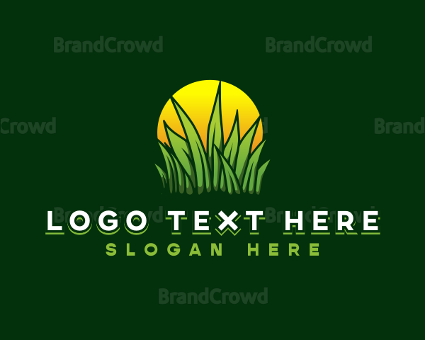 Organic Grass Sunset Logo