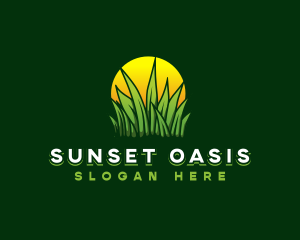 Organic Grass Sunset logo design