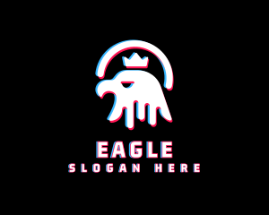 Eagle Crown Glitch logo design