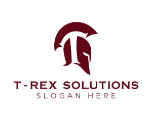 Spartan Warrior Letter T logo design