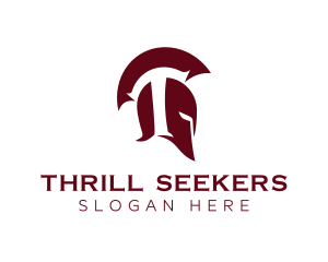 Spartan Warrior Letter T logo design