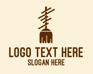 Hygiene - Brown Broom Mop logo design