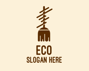 Brown Broom Mop Logo