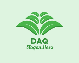 Green Organic Leaves Logo