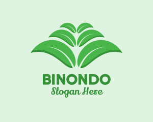Vegetarian - Green Organic Leaves logo design