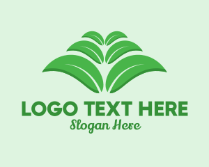 Natural Healing - Green Organic Leaves logo design