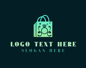 Marketplace - Shopping Jewelry Bag logo design