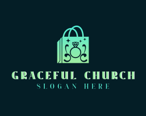 Online Shopping - Shopping Jewelry Bag logo design