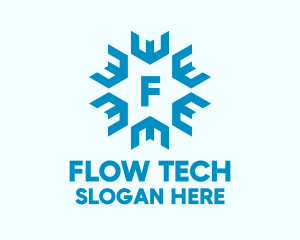 Cooling Snowflake Star logo design