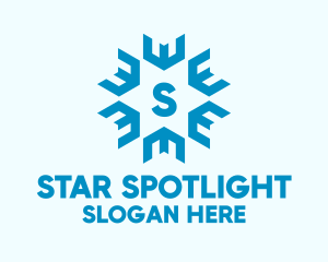 Cooling Snowflake Star logo design