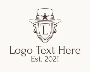 Saloon - Sheriff Hat Crest Letter logo design