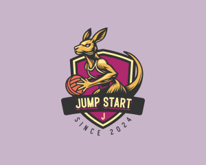 Athletic Volleyball Kangaroo logo design