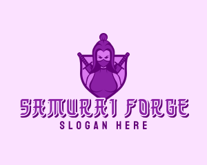 Samurai Ninja Girl logo design