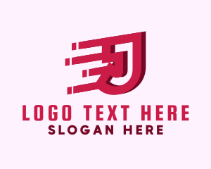 Techno - Speedy Motion Letter J logo design