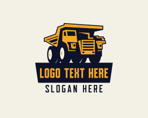 Truckload - Mining Transport Dump Truck logo design