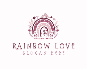 Nursery Rainbow Floral logo design