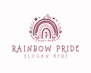 Nursery Rainbow Floral logo design