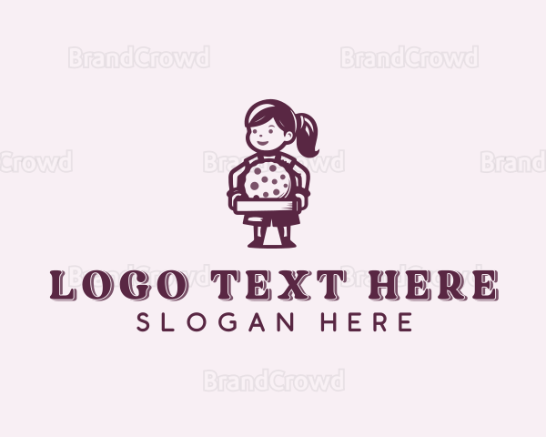 Girl Baking Cookie Logo