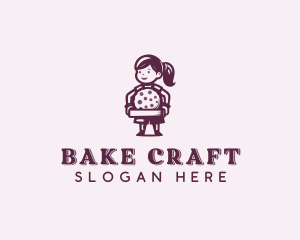 Girl Baking Cookie  logo design