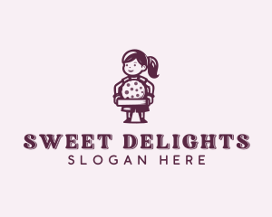 Girl Baking Cookie  logo design