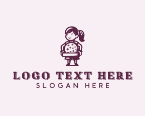 Girl - Girl Baking Cookie logo design