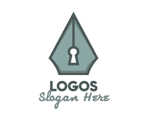 School Material - Pen Nib Keyhole logo design