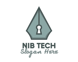 Nib - Pen Nib Keyhole logo design