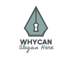 Writer - Pen Nib Keyhole logo design