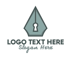 Writting - Pen Nib Keyhole logo design