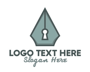 Pen Nib Keyhole Logo