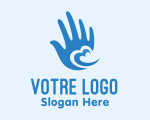 Blue Heart Hand Logo