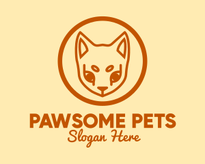 Orange Pet Cat  logo design