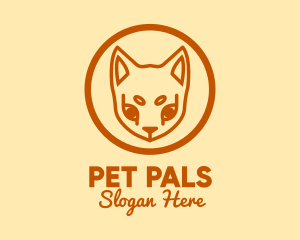 Orange Pet Cat  logo design