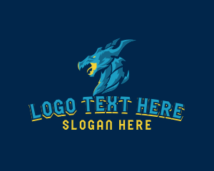 Game Streaming - Mythical Dragon Creature logo design