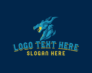 Mythical Dragon Creature Logo